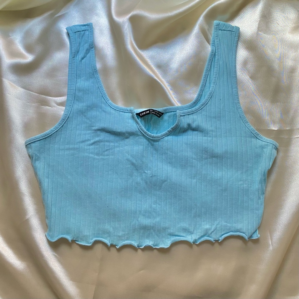 Baby Blue Shein Crop top